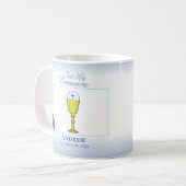 Erstkommunion Junge, Kelch mit Hostie und Trauben Kaffeetasse (Vorderseite Links)