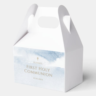 Erstkommunion Junge Wasserfarbe Blau Geschenkschachtel