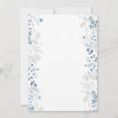Erstkommunion kleine blaue Aquarellblumen Einladung (Rückseite)