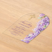 Erstkommunion Lilac Bogen Acryleinladungen (Ablage )
