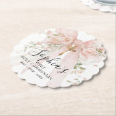 Erstkommunion Mädchen Rosa Schleife Rosen Custom Untersetzer (angewinkelt)