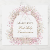 Erstkommunion Mädchen Schaumweinetikett (Einzelnes Label)