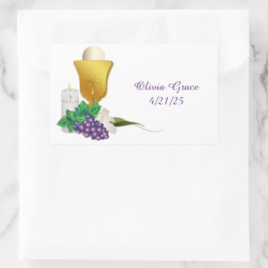 Erstkommunion Rechteckiger Aufkleber (Tasche)