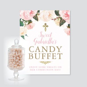 Erstkommunion & Taufe CANDY BUFFET ROSA Poster