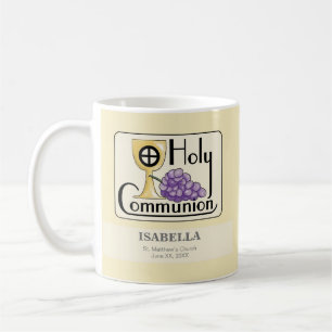 Erstkommunion Trauben und Kelch, anpassbar Kaffeetasse