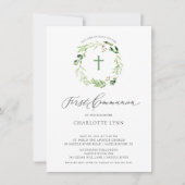Erstkommunion von botanischem Leaf Einladung (Vorderseite)