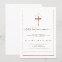 Erstkommunion von Edelgold-Rose-Cross-Monogramm