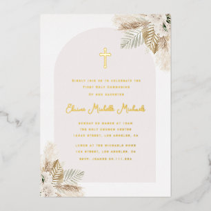 Erstkommunion von Pampas Gras Folieneinladung