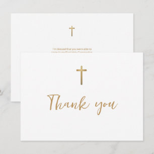 Erstkommunion Weißgold Kreuz Dankeskarte