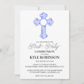 Erstkommunioneinladungen für Blaue Einladung (Vorderseite)