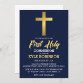 Erstkommunioneinladungen für Blaue Einladung (Vorne/Hinten)