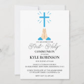 Erstkommunioneinladungen für Blaue Einladung (Vorderseite)