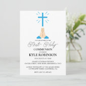 Erstkommunioneinladungen für Blaue Einladung (Stehend Vorderseite)