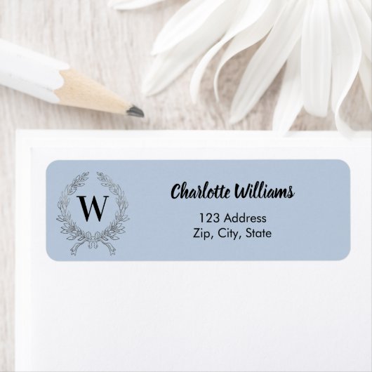 Erstkranke Rücksendeadresse mit dunkelblauer Monog (Insitu)