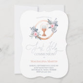 Erstmalige Blumendekoration der heiligen Kommunion Einladung (Vorderseite)
