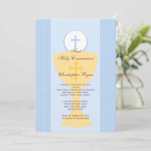 Erstmalige Einladung Chalice Boy Blue (Stehend Vorderseite)