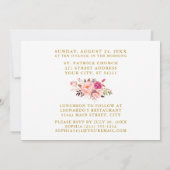 Erstmalige Einladung des Pink Floral Foto (Rückseite)