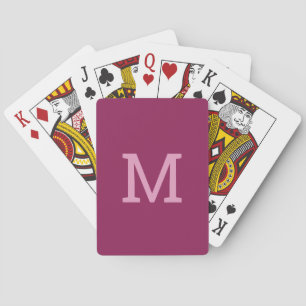 Erstmalige Himbeerrosa Monogramm-Karten Spielkarten