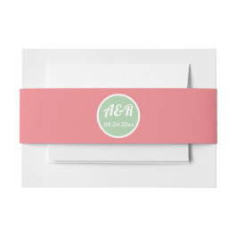 Erstmalige Hochzeit Pfirsich und Minzgrün Einladungsbanderole