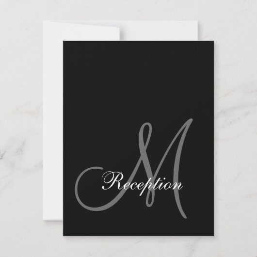 Erstmalige Hochzeitskarte für Schwarzes Monogramm Einladung (Vorderseite)