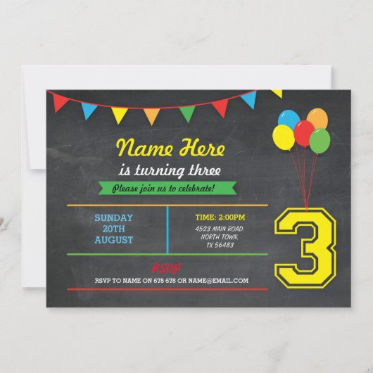 Erstmalige Mädchen-Jungen 3. Einladung (Vorderseite)