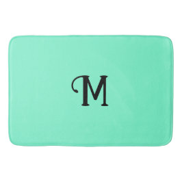 Erstmalige Monogram Aquamarine Jewel Tone Solid Co Badematte