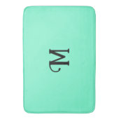 Erstmalige Monogram Aquamarine Jewel Tone Solid Co Badematte (Vorderseite Vertikal)