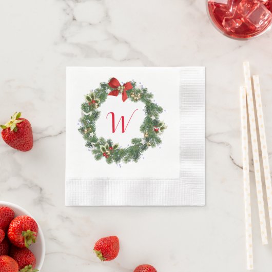 Erstmalige Monogram Weihnachtskleider Cocktail Nap Serviette (Beispiel)