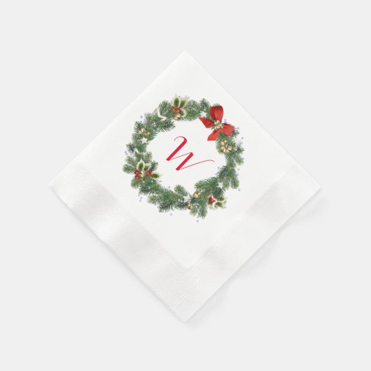 Erstmalige Monogram Weihnachtskleider Cocktail Nap Serviette (Ecke)