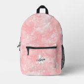 Erstmalige Monogramm-Girls Aquarellpinke Bedruckter Rucksack (Vorderseite)