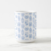 Erstmalige Monogramm-Klassik Blau-weiße China Druc Kaffeetasse (Mittel)