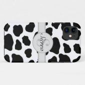 Erstmalige Monogramm-Personalisierte Kuh-Druck Case-Mate iPhone Hülle (Rückseite (Horizontal))