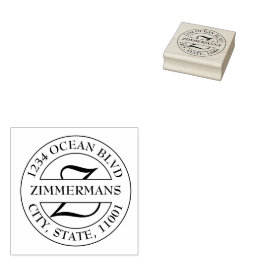 Erstmalige Monogramm-Rücksendeadresse Gummistempel