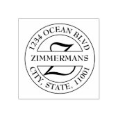 Erstmalige Monogramm-Rücksendeadresse Gummistempel (Prägung)