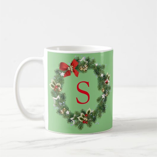 Erstmalige Monogramm Weihnachtskraut Tasse Geschen (Links)