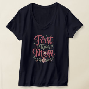 Erstmalige Mutter Süße Florale Mutterschaft Design T-Shirt