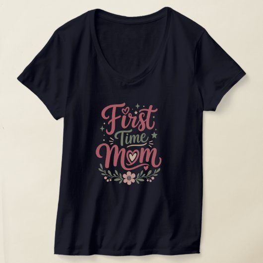 Erstmalige Mutter Süße Florale Mutterschaft Design T-Shirt (Ablage )