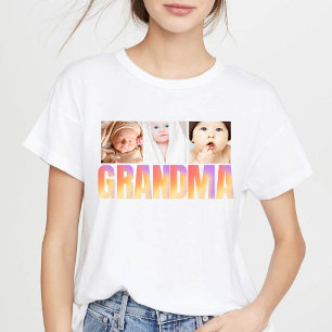 erstmalige Oma individuell 3-Foto-Collage Tri-Blend Shirt