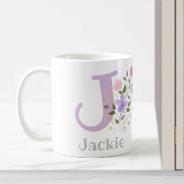 Erstmalige Plus-Bezeichnung Jackie mit Blume Kaffeetasse