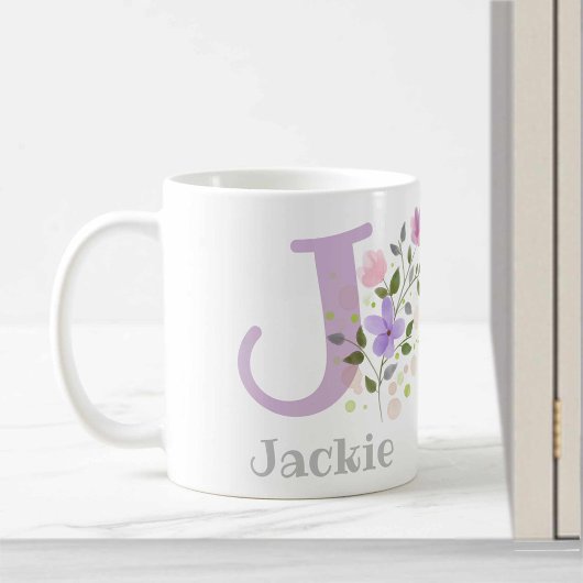 Erstmalige Plus-Bezeichnung Jackie mit Blume Kaffeetasse