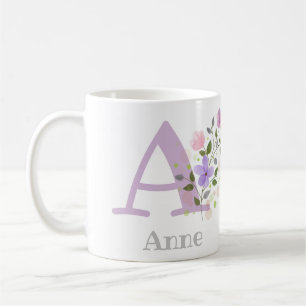 Erstmalige Plus Name Anne mit Blume Kaffeetasse