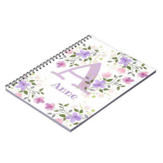 Erstmalige Plus Name Anne mit Blume Notizblock (Linke Seite)