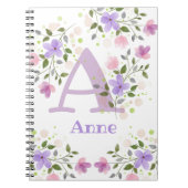 Erstmalige Plus Name Anne mit Blume Notizblock (Vorderseite)