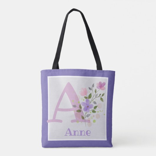 Erstmalige Plus Name Anne mit Blume Tasche (Rückseite)