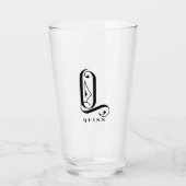 Erstmalige Q mit Nachname-Glas der Klasse Monogram Glas (Vorderseite)