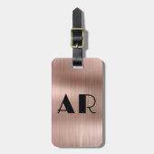 Erstmalige Rose Gold Metal Two Monogram Gepäckanhänger (Vorderseite vertikal)