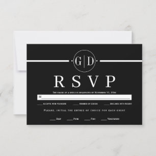 Erstmalige und weiße Streifen minimalistische Hoch RSVP Karte