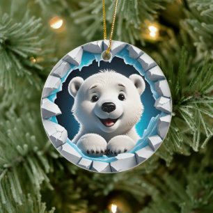 Erstmalige Weihnachtsbärenverzierung Keramik Ornament