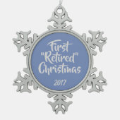 Erstmalige Weihnachtsschmuck Schneeflocken Zinn-Ornament (Vorderseite)