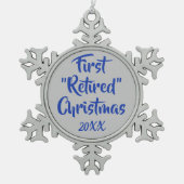 Erstmalige Weihnachtsschmuck Schneeflocken Zinn-Ornament (Vorderseite)
